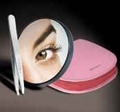 Tweezerman Mirror & Tweezer Set with Pink Case