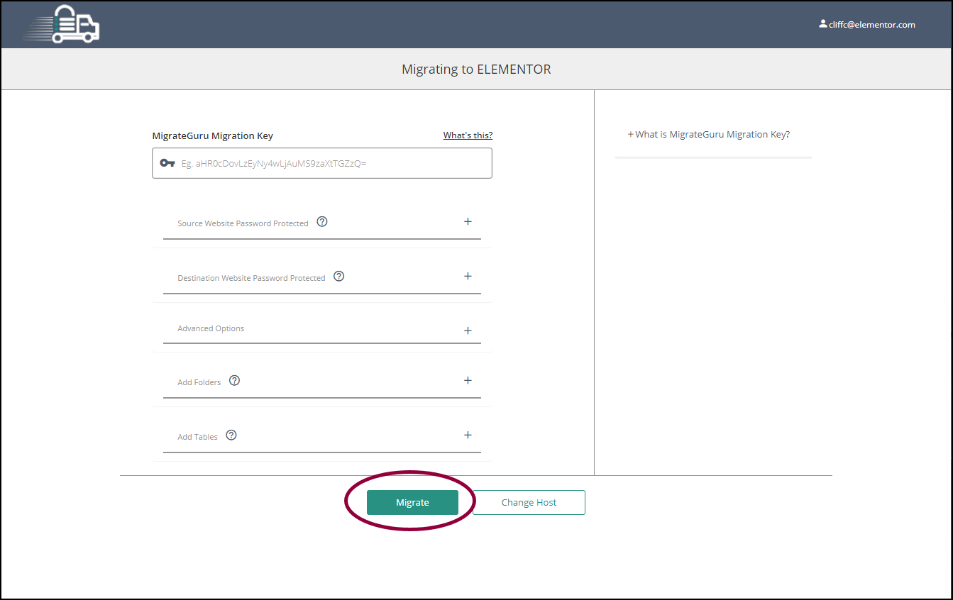 13 Click Migrate Migrate your site to Elementor Hosting 25